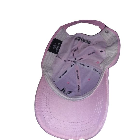 Adidas Logo Pink Baseball Hat Adjustable Buckle Strap Unisex Pink Cap One Size - Picture 7 of 10
